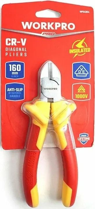 Кусачки боковые (бокорезы) Workpro VDE 150мм WP342014