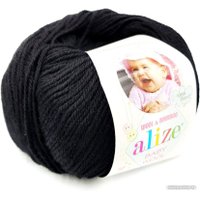 Пряжа для вязания Alize Baby Wool 60 (175 м, черный, 10 мотков)