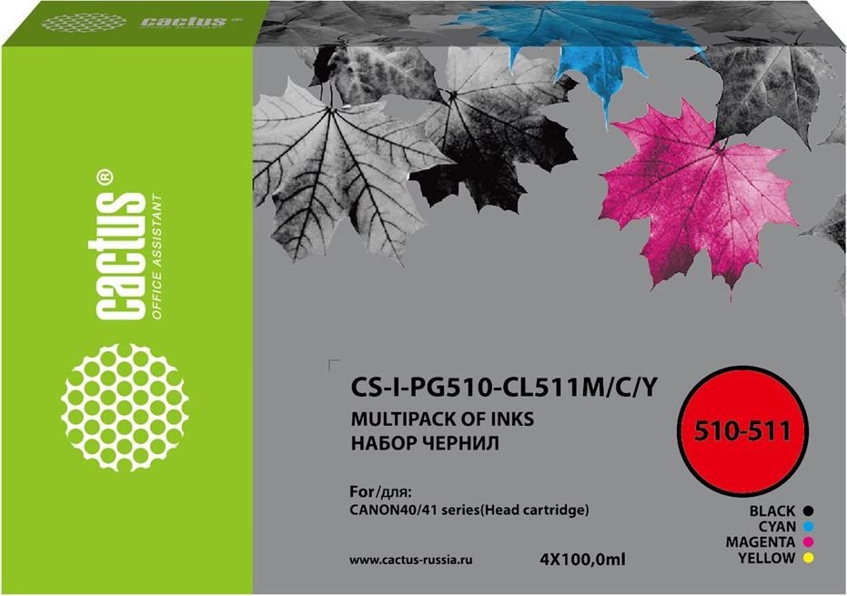 

Чернила CACTUS CS-I-PG510-CL511 (4x100 мл)