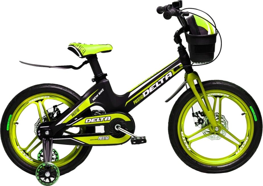 

Детский велосипед Delta Prestige D 18" + шлем 2020 (черный/зеленый)