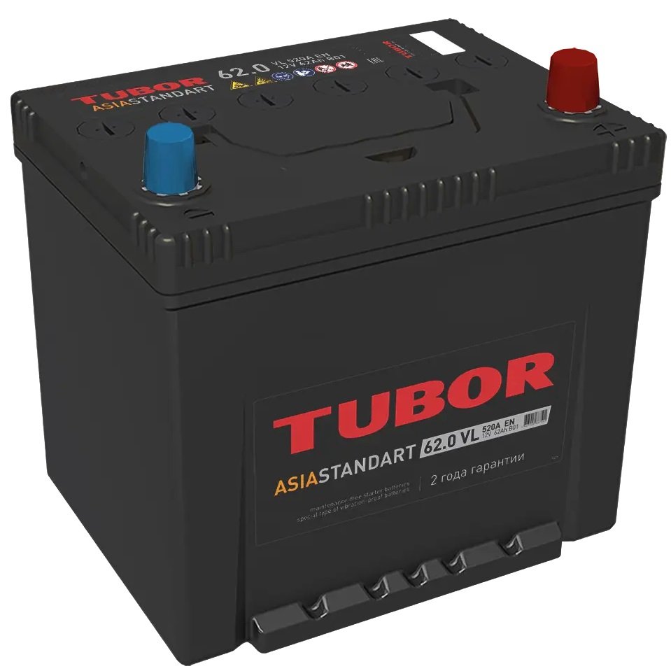 Автомобильный аккумулятор Tubor Standart Asia R+ (62 А·ч)