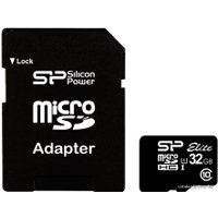 Карта памяти Silicon-Power microSDHC Elite UHS-1 (Class 10) 32 GB (SP032GBSTHBU1V10-SP)