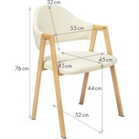 Стул с подлокотниками Mio Tesoro Луна DC-048A (белый/дерево)