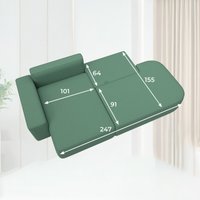 Угловой диван Лига диванов Лига-065 левый 129801L (рогожка амур 11 зеленый)