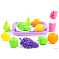 Набор игрушечных продуктов Полесье Набор продуктов №2 с посудкой и подносом 46970 (в сеточке) в Бресте