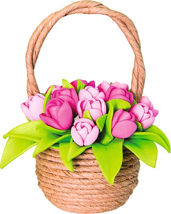 Набор для создания поделок/игрушек Волшебная мастерская Топиарий. Тюльпаны в корзинке ТПМ-02