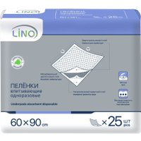 Пеленка одноразовая Lino С целлюлозным впитывающим слоем 60x90 (25 шт)