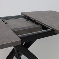 Кухонный стол Мамадома Leonel-130 раздвижной 130-165х85 (дымчатая керамика/черный) в Гомеле