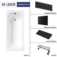 Ванна Lauter Sophia 160х70 21205160 (с ножками, черным подголовником, черным лицевым и торцевым экраном)