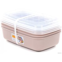 Набор контейнеров Полесье №41 2.7л с крышками 73829 (3 шт, темно-кремовый/прозрачный)