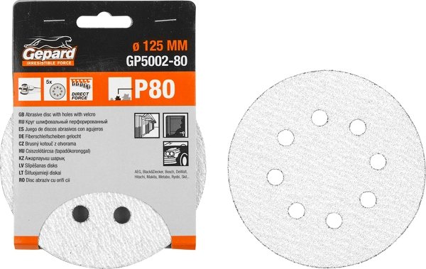 

Набор шлифлистов Gepard GP5002-80 (5 шт)