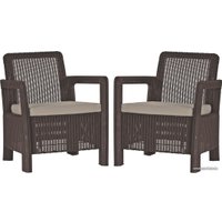 Набор садовой мебели Keter Tarifa 2 chairs (коричневый/серо-бежевый, 2 кресла)