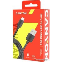 Кабель Canyon UC-2 CNE-USBC2B USB Type-A - USB Type-C (1.8 м, черный)