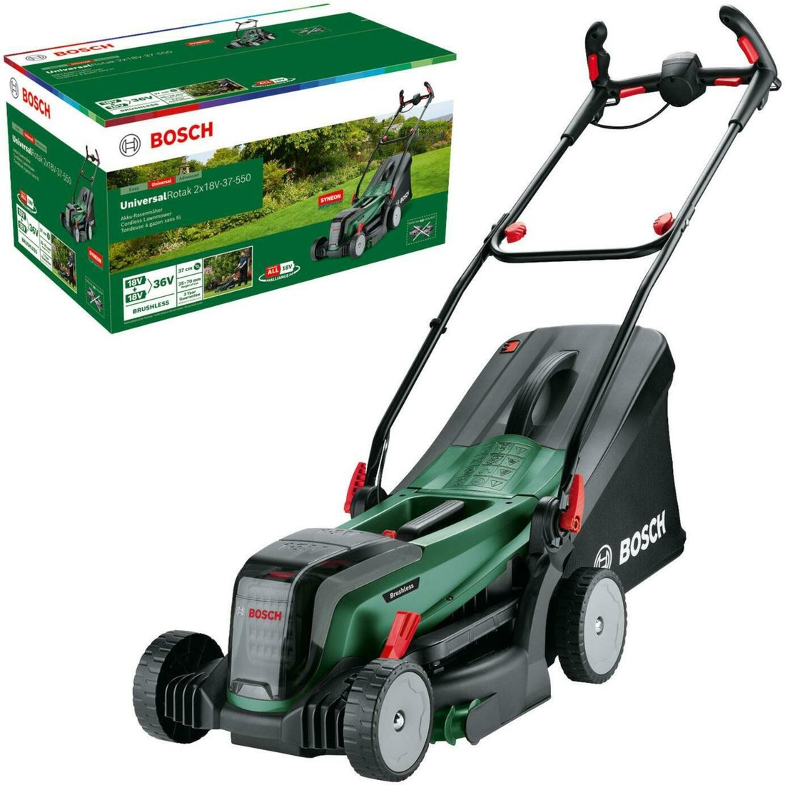 

Газонокосилка Bosch UniversalRotak 2x18V-37-550 06008B9E01 (без АКБ)