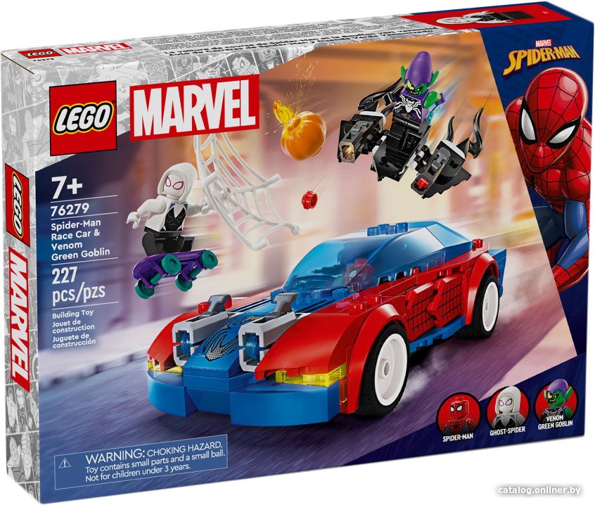 Конструктор LEGO Marvel Super Heroes 76279 Гоночная машина Человека-паука и Зеленый гоблин Веном