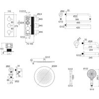 Душевая система  Whitecross Y YSET11TOPGM (оружейная сталь) в Лиде