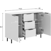 Тумба Mio Tesoro Rimini KOM2D3S (белый/белый)