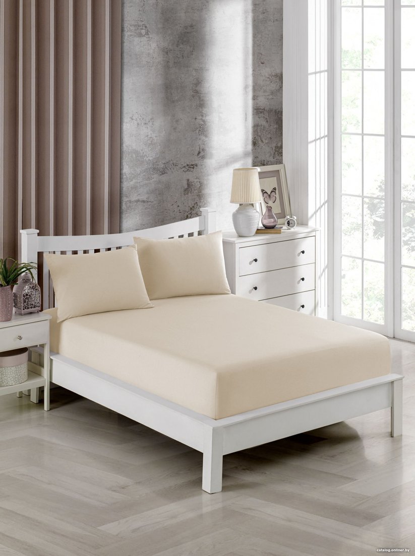 Простыня DO&CO Stripe 90x200x30 12108 (бежевый)