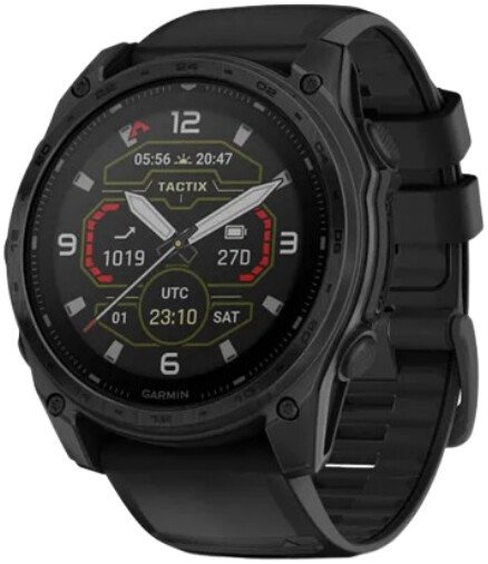 Умные часы Garmin Tactix 8 Solar 51 мм (с черным силиконовым ремешком)