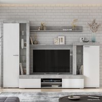 Стенка NN мебель МГС 5 ЛДСП (цемент светлый/белый)