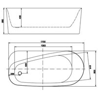 Ванна Aquatek Прима 80x170 AQ-1115780 (белый глянцевый, с ножками и сливом)