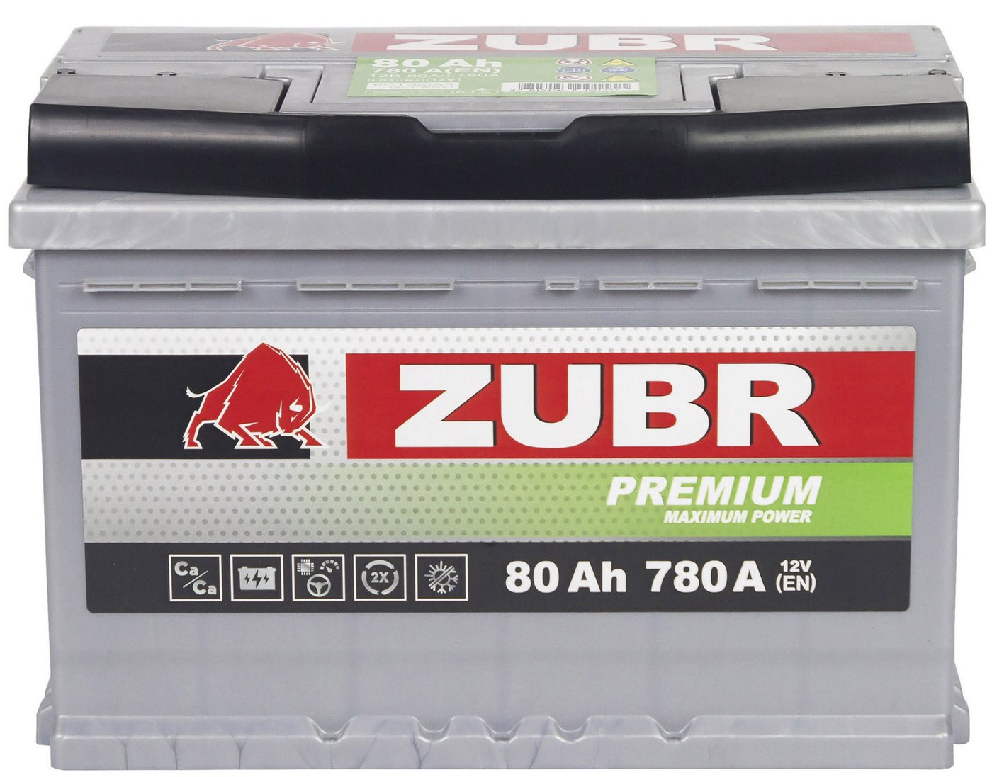 

Автомобильный аккумулятор Zubr Premium L+ (80 А·ч)