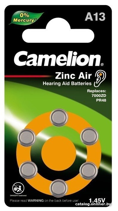 Батарейка Camelion A13 6 шт. [A13-BP6]