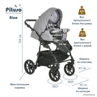 Универсальная коляска Pituso Nino (2 в 1, 3011 antracyt/metalic grey)