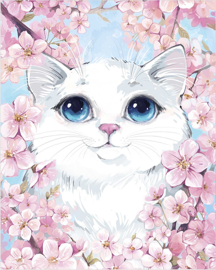 

Алмазная мозаика Феникс+ Котик в сакуре 62371