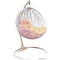 Подвесное кресло M-Group Круг 11050101 (белый ротанг/бежевая подушка)