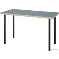 Стол Ikea Лагкаптен/Адильс 395.233.38 (бирюзово-серый/черный)