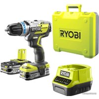 Дрель-шуруповерт Ryobi R18DDBL-225B 5133003611 (с 2-мя АКБ, кейс)