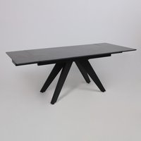 Кухонный стол Lepremo AV 2122 МДФ+керамика раздвижной 1400-2000x850 (черный матовый Shakespeare/черный)