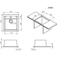 Кухонная мойка ZorG Como 46 (черный оникс)