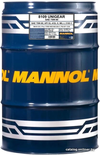 Трансмиссионное масло Mannol Unigear 75W-80 60л
