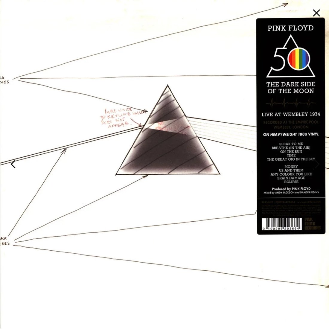 

Виниловая пластинка Pink Floyd - The Dark Side Of The Moon (Live At Wembley 1974, 50th Anniversary)