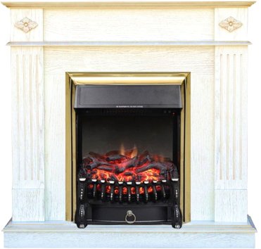 

Каминокомплект Smolcom Brighton STD-ASP с RealFlame Fobos-S Lux BR (белый, золото)