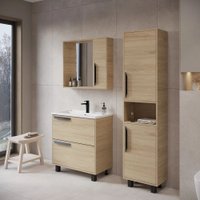  Viant Шкаф с зеркалом для ванной Кёльн 80 VKEL80SD-ZSH