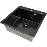 Кухонная мойка Basic CL DS Decor 50x50 (черный, коландер, дозатор)