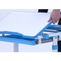 Парта Растущая мебель B204 + стул + выдвижной ящик + подставка для книг + светильник (голубой/белый) в Витебске