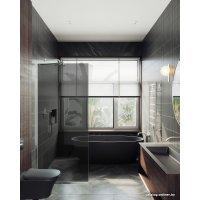 Душевая стенка MaybahGlass 195x79 MGD-698-5у (графитовое стекло/хром матовый)