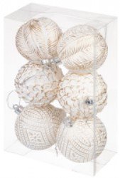 Елочная игрушка Elan Gallery Винтажные узоры 970087 (шампань с эффектом старины)