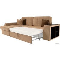Угловой диван Лига диванов Брюссель 29386 (левый, микровельвет, бежевый)