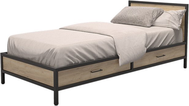 

Кровать Millwood Лофт КМ-3.1/1 Л 207x97x81 (дуб золотой Craft/металл черный)