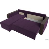 Угловой диван Лига диванов Валенсия Лайт левый (велюр, фиолетовый)