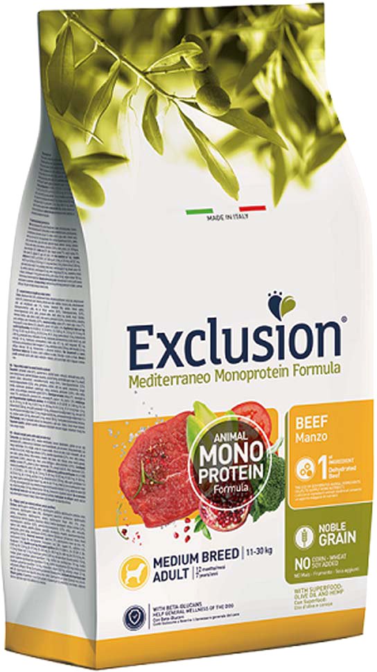 

Сухой корм для собак Exclusion Monoprotein Beef Noble Grain для средних пород NGABM12 (12 кг)