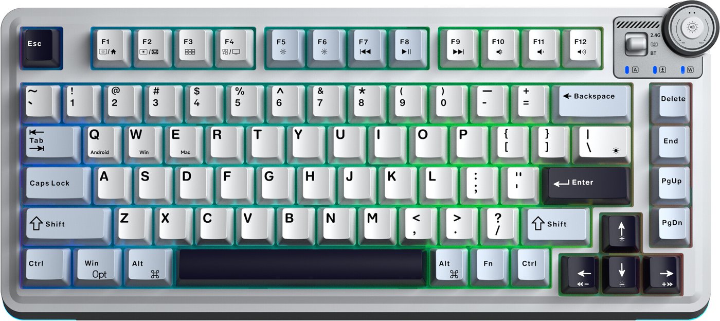 Клавиатура AULA AU75 (голубой/белый/черный, Leobog Star Vector)