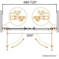 Душевая дверь Cezares RELAX-B-2-70-P-Bi