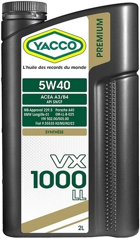 Моторное масло Yacco VX 1000 LL 5W-40 2л