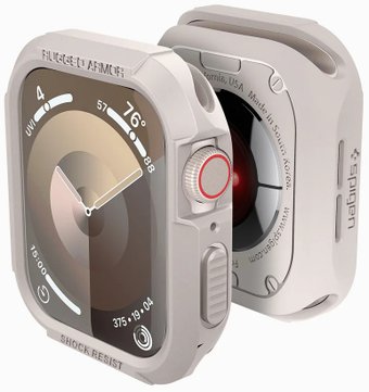 Защитная накладка Spigen Rugged Armor для Apple Watch 4 / 5 / 6 / 7 / 8 / 9 / SE (бежевый)